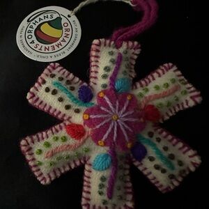 Colorful Felt Ornament with Embroidery